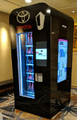 Survey vending machine dispensing free gift after filling up online survey form