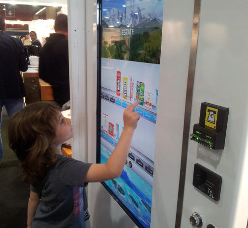 Kid using Smart Vending Machine
